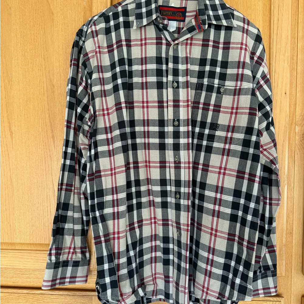 Classic Black and Red Plaid Button-Down Shirt